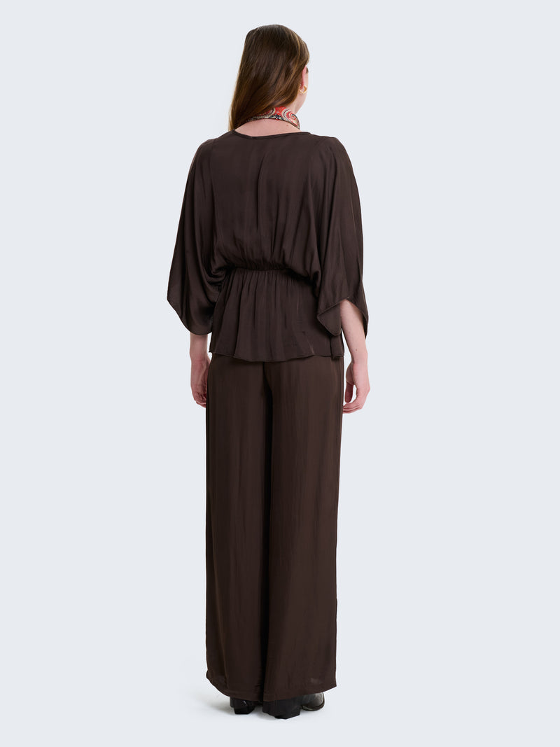 Blusa in raso con incrocio