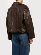 Bomber doppiopetto in ecopelle