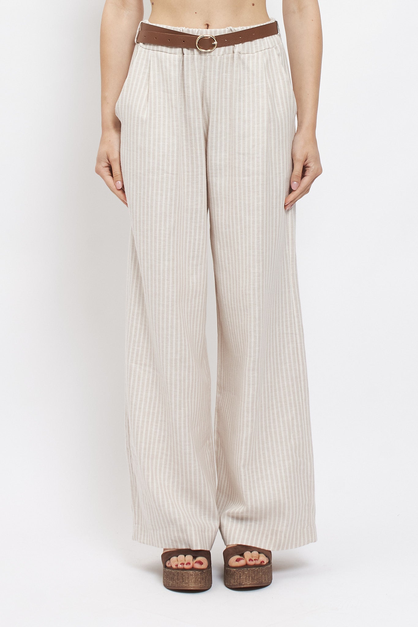 Pantalone palazzo con cintura