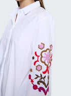 Camicia over con maniche ricamate