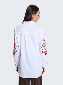 Camicia over con maniche ricamate