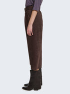 Pantaloni culotte in ciniglia con cintura