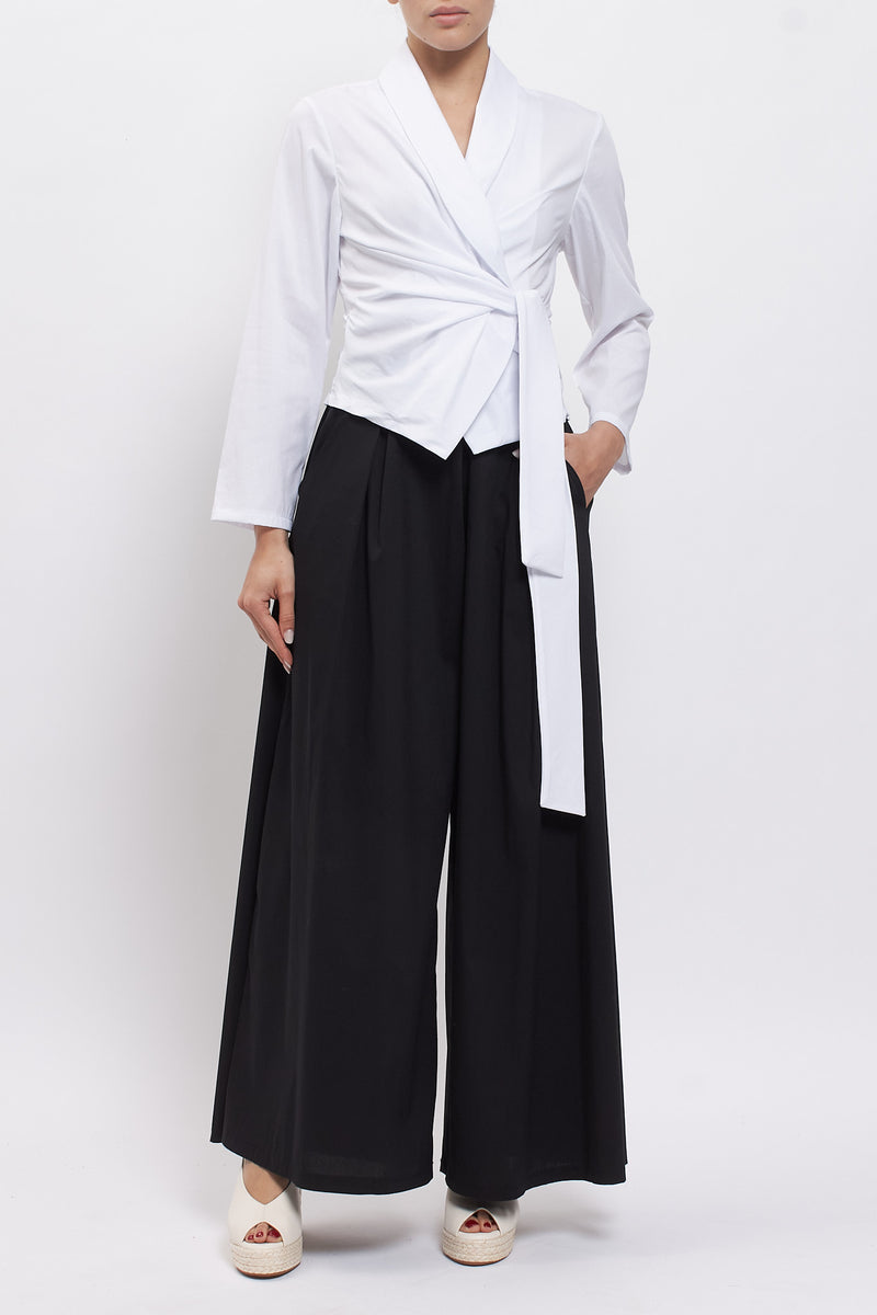 Camicia crop con fiocco
