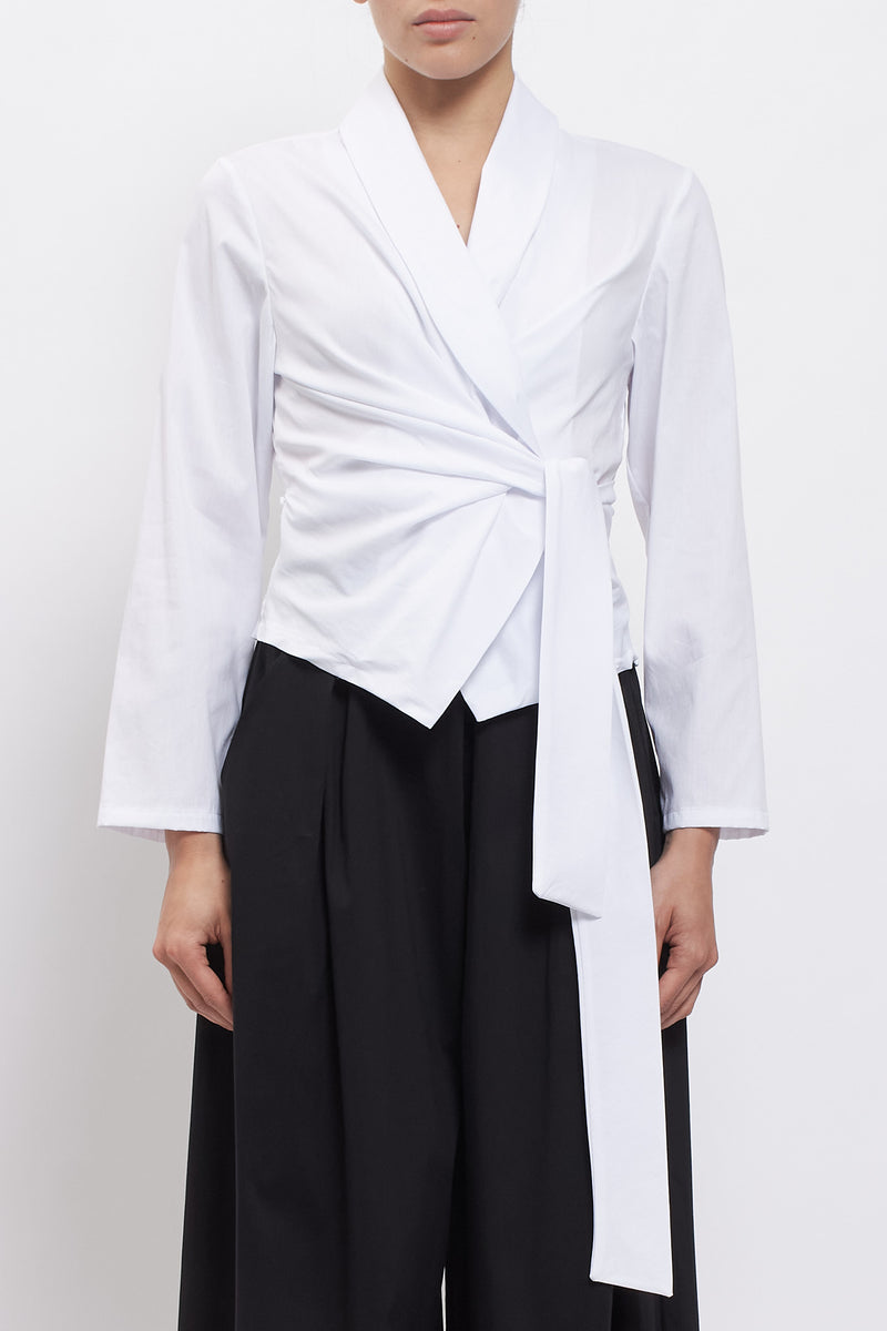 Camicia crop con fiocco