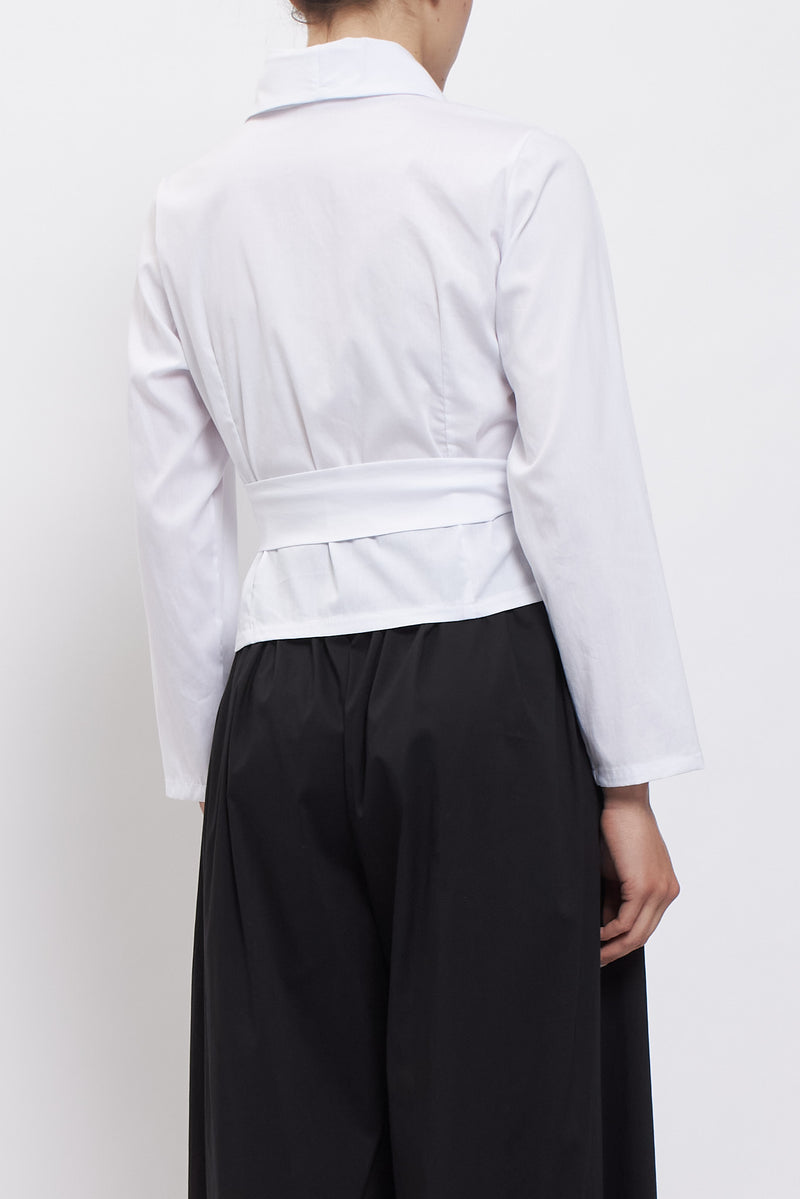 Camicia crop con fiocco