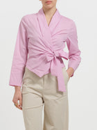 Camicia crop con fiocco