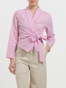 Camicia crop con fiocco