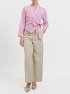 Camicia crop con fiocco