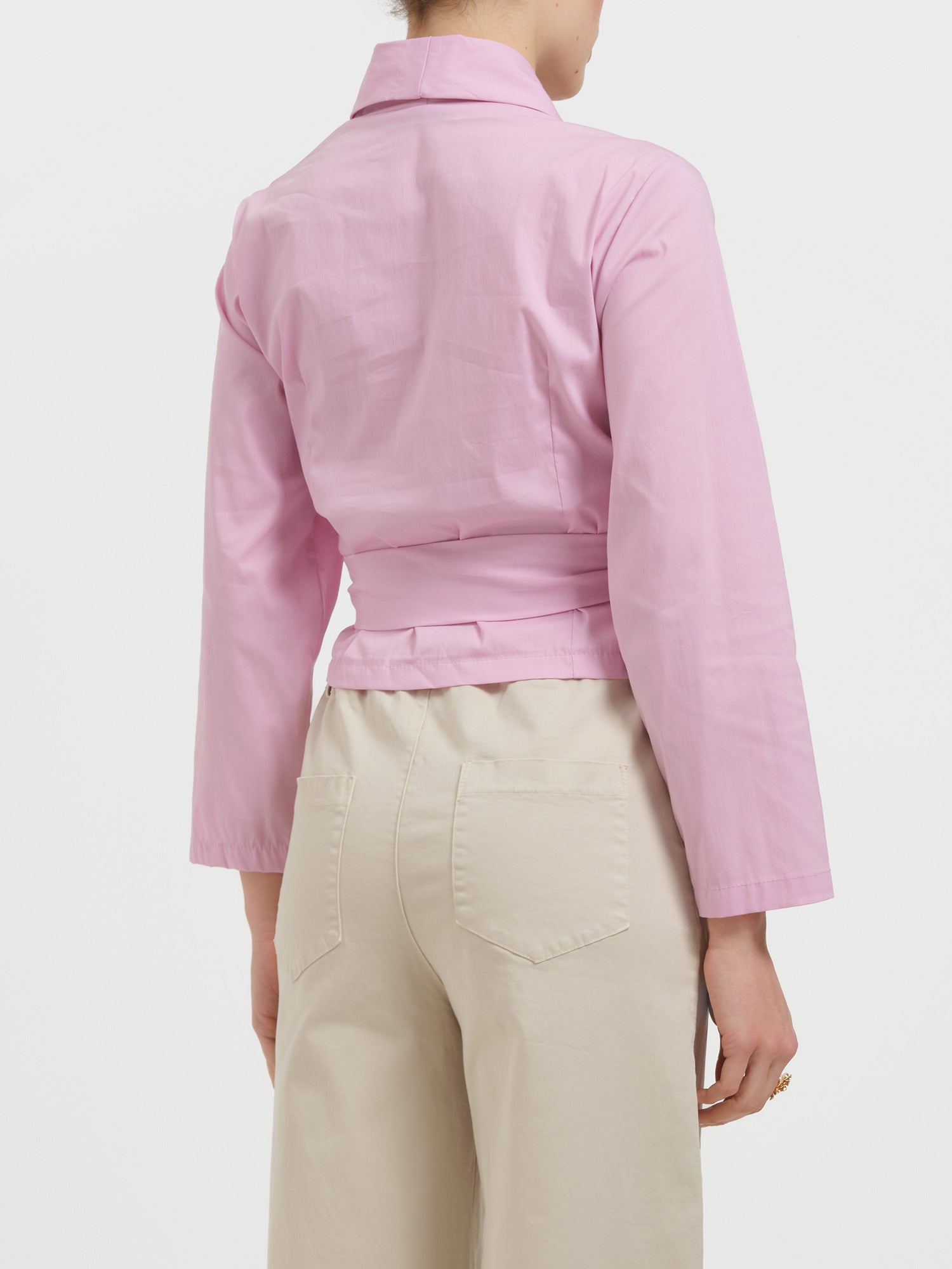 Camicia crop con fiocco