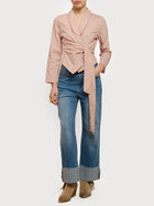 Camicia gessata con fiocco