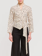 Camicia in cotone a pois con fiocco