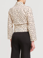 Camicia in cotone a pois con fiocco