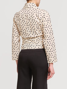 Camicia in cotone a pois con fiocco