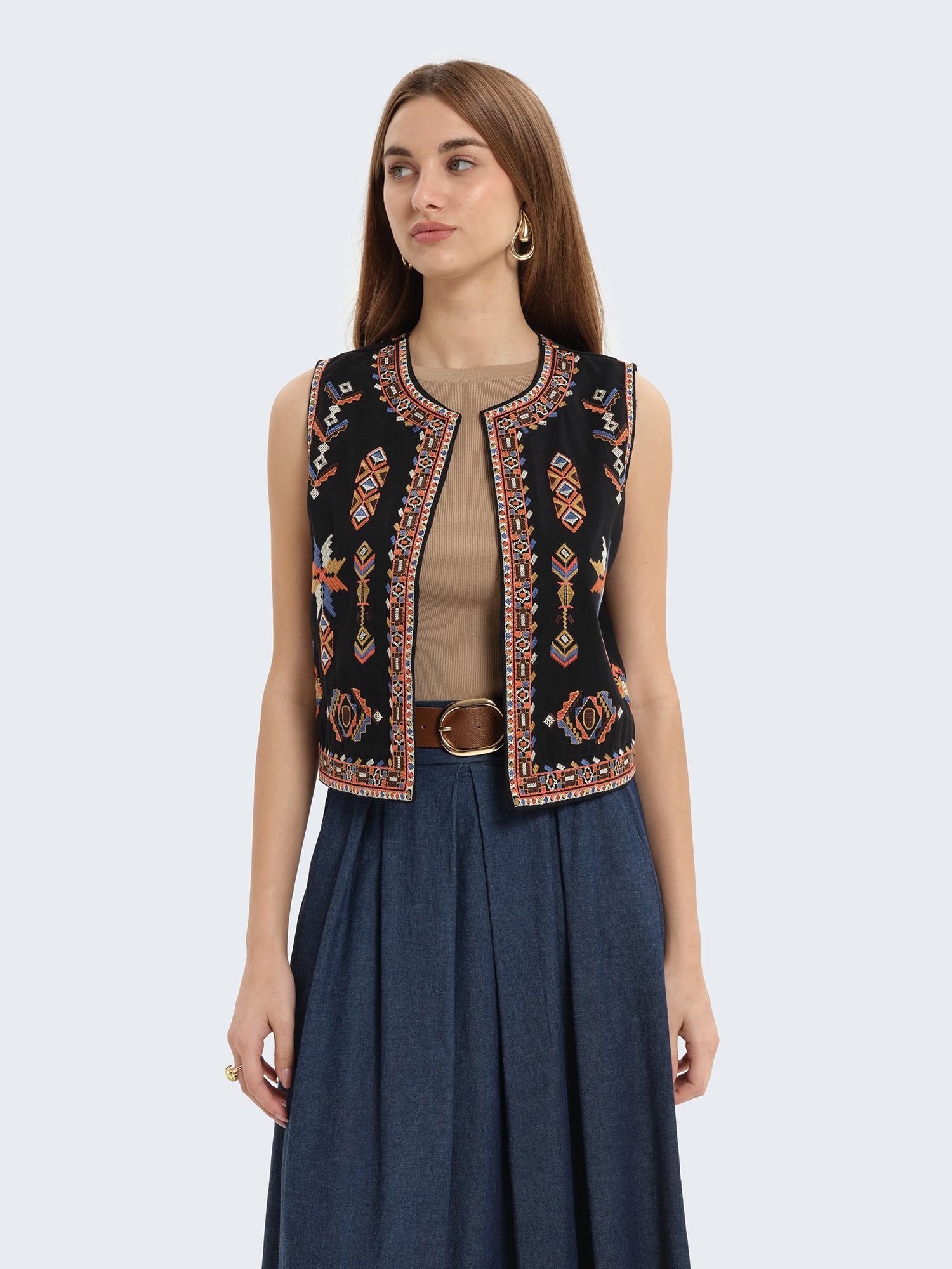 Gilet ricamato etnico