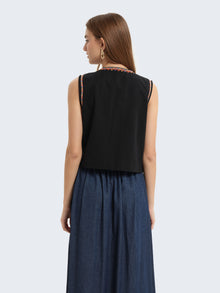 Gilet ricamato etnico