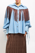 Camicia in jeans con frange
