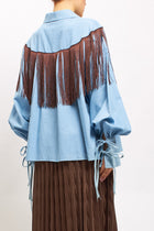 Camicia in jeans con frange