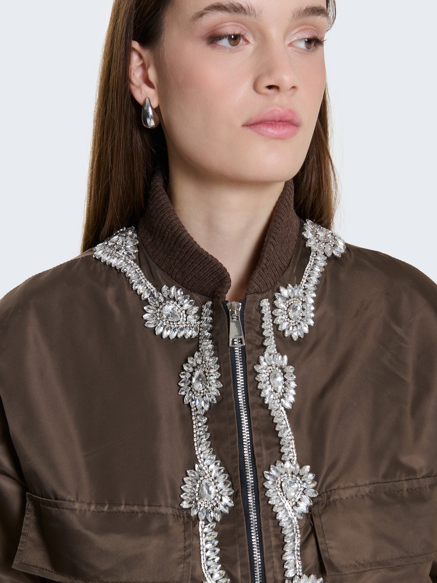 Bomber con applicazioni gioiello