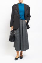 Blazer in cady con frange