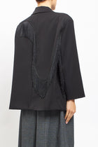 Blazer in cady con frange