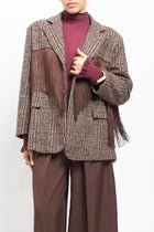 Blazer in Pied de Poule con frange