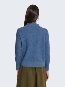 Crew neck sweater with decorative buttons