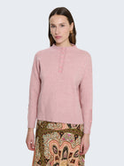 Crew neck sweater with decorative buttons