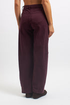 Pantalone barrel in cotone con tasche