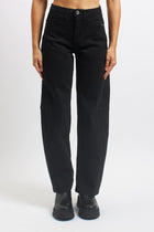 Pantalone barrel in cotone con tasche