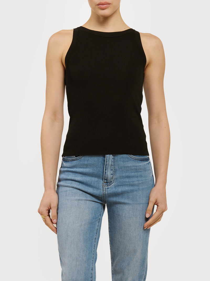 Top con scollo all'americana