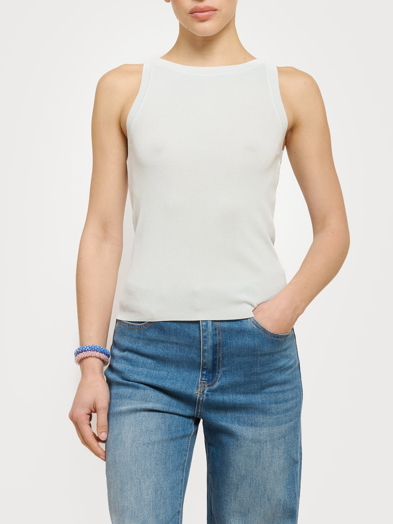 Top con scollo all'americana