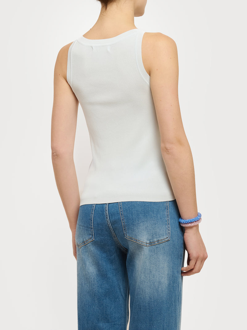 Top con scollo all'americana