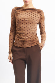 Top in tulle con pois
