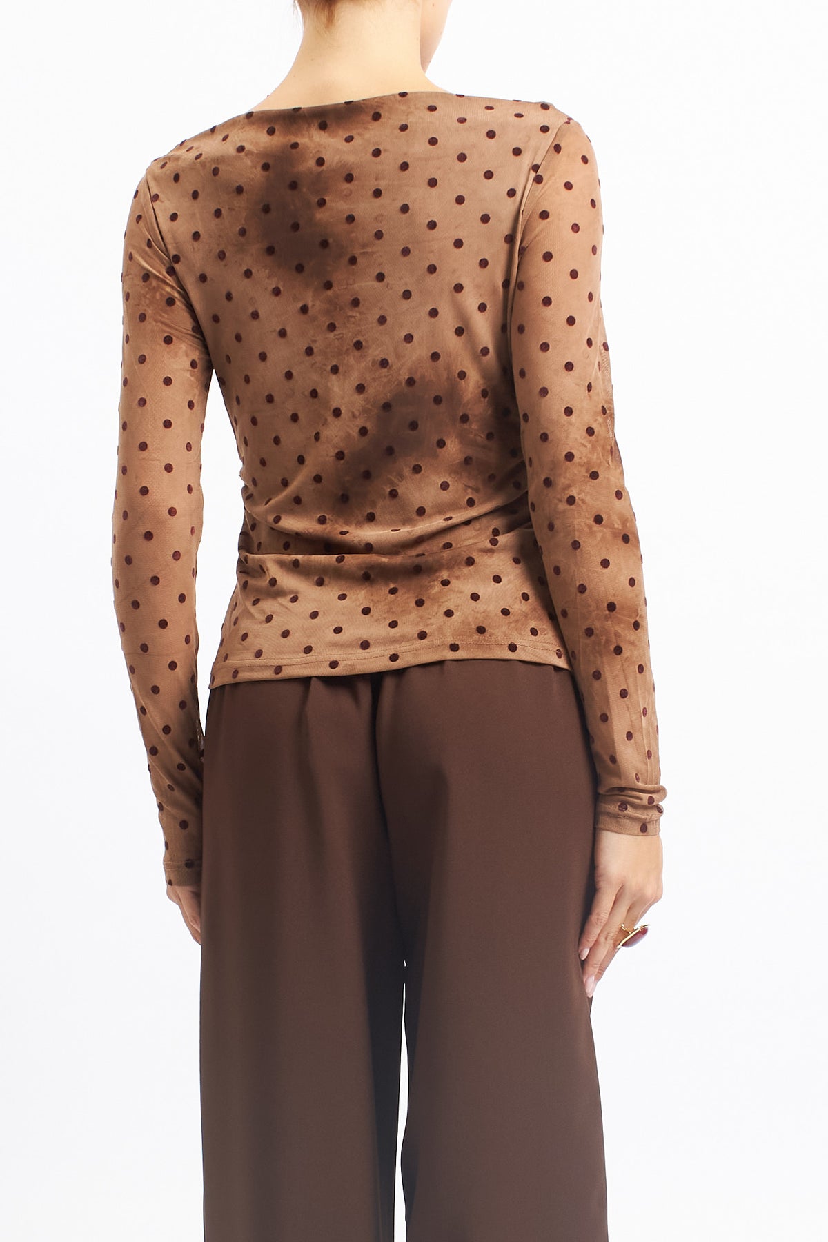 Top in tulle con pois