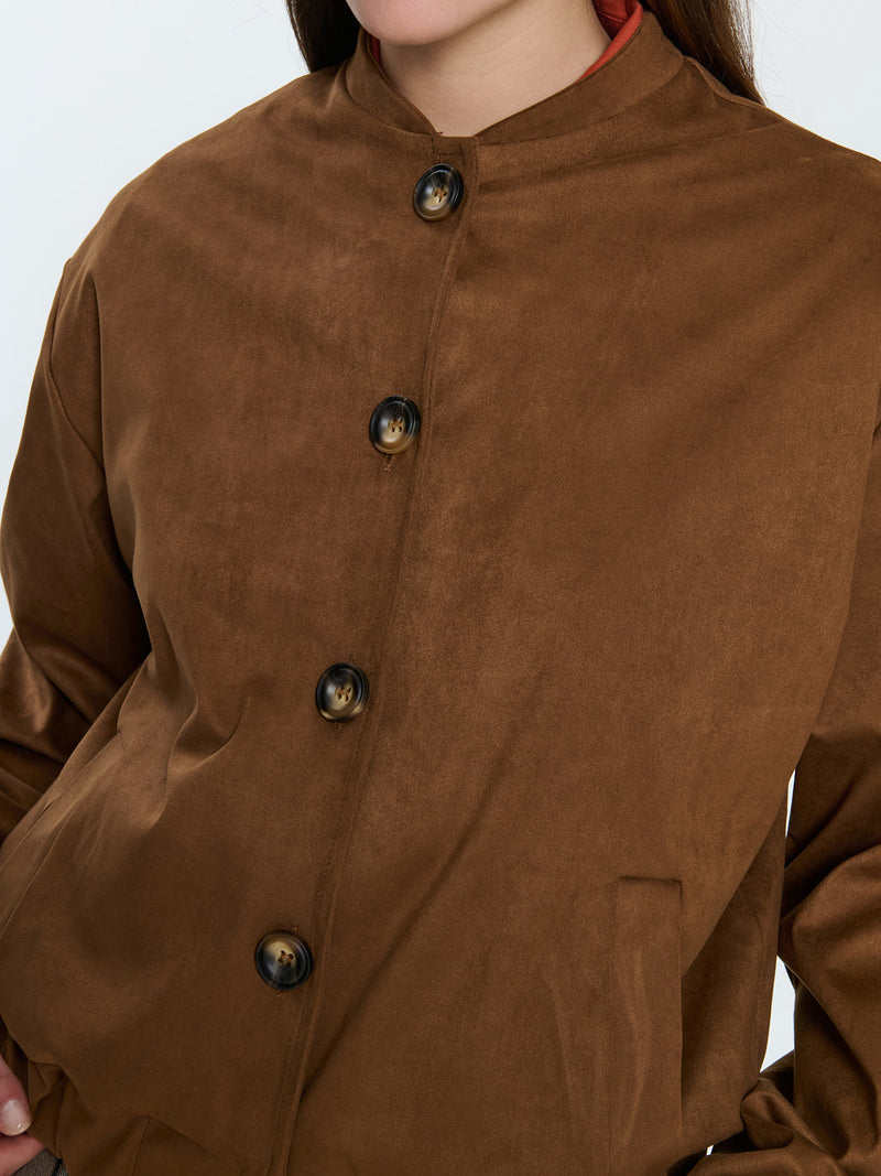 Bomber rennino in suede