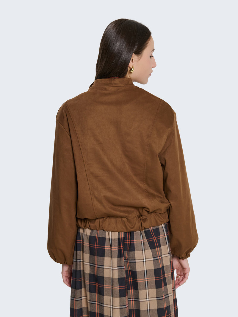 Bomber rennino in suede