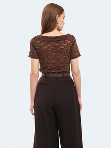 Maglia a maniche corte in pizzo