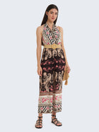 Tuta con scollo halter e cintura