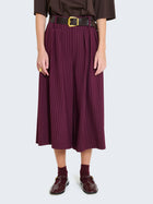 Pantaloni culotte gessati con cintura