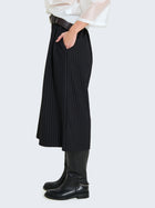 Pantaloni culotte gessati con cintura