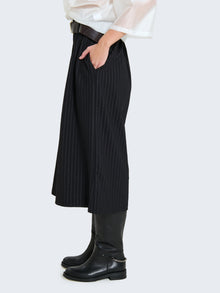 Pantaloni culotte gessati con cintura
