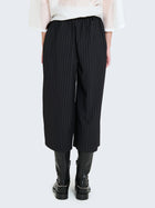 Pantaloni culotte gessati con cintura