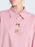 Camicia popeline con bottoni gioiello