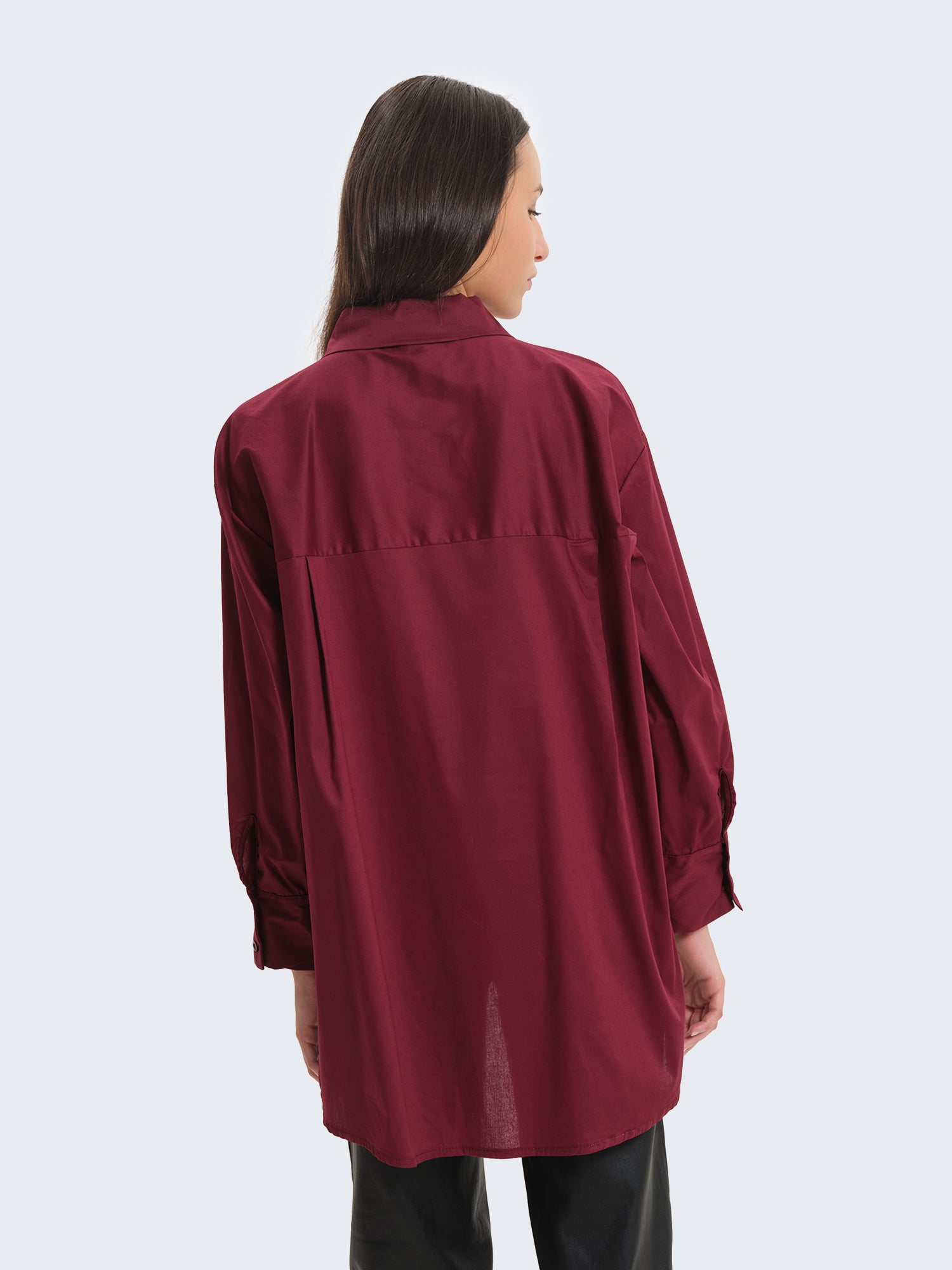 Camicia popeline con bottoni gioiello