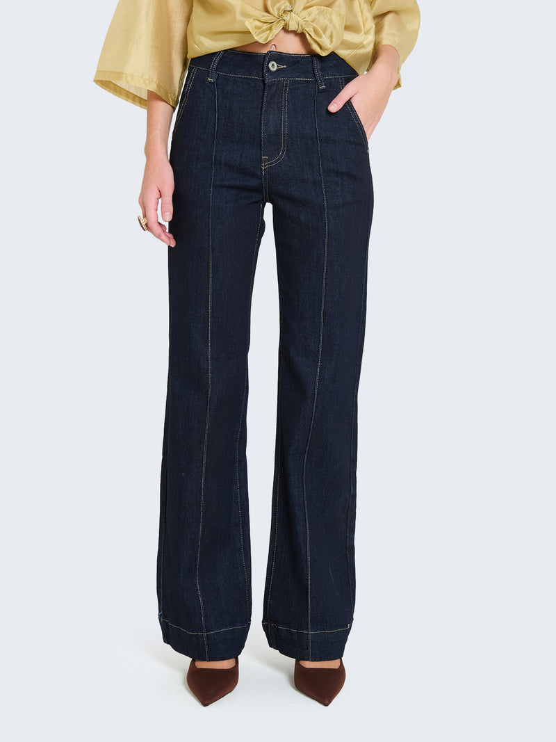 Jeans palazzo con dettaglio cuciture
