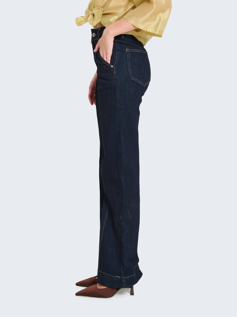 Jeans palazzo con dettaglio cuciture