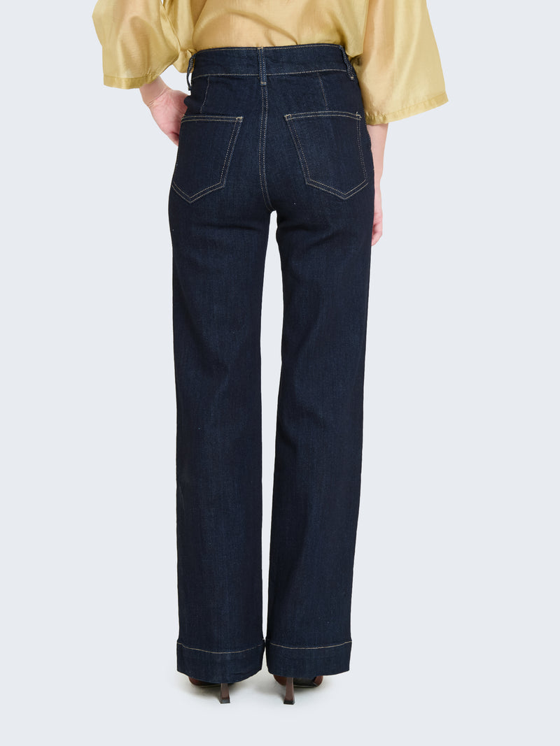 Jeans palazzo con dettaglio cuciture
