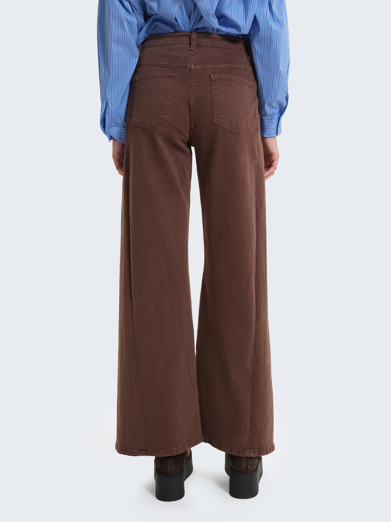 Jeans wide leg marroni