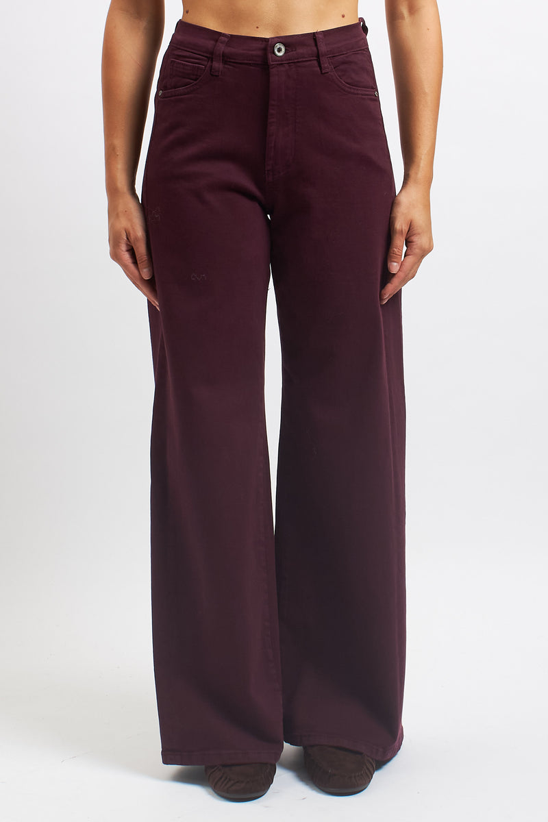 Cotton wide-leg trousers