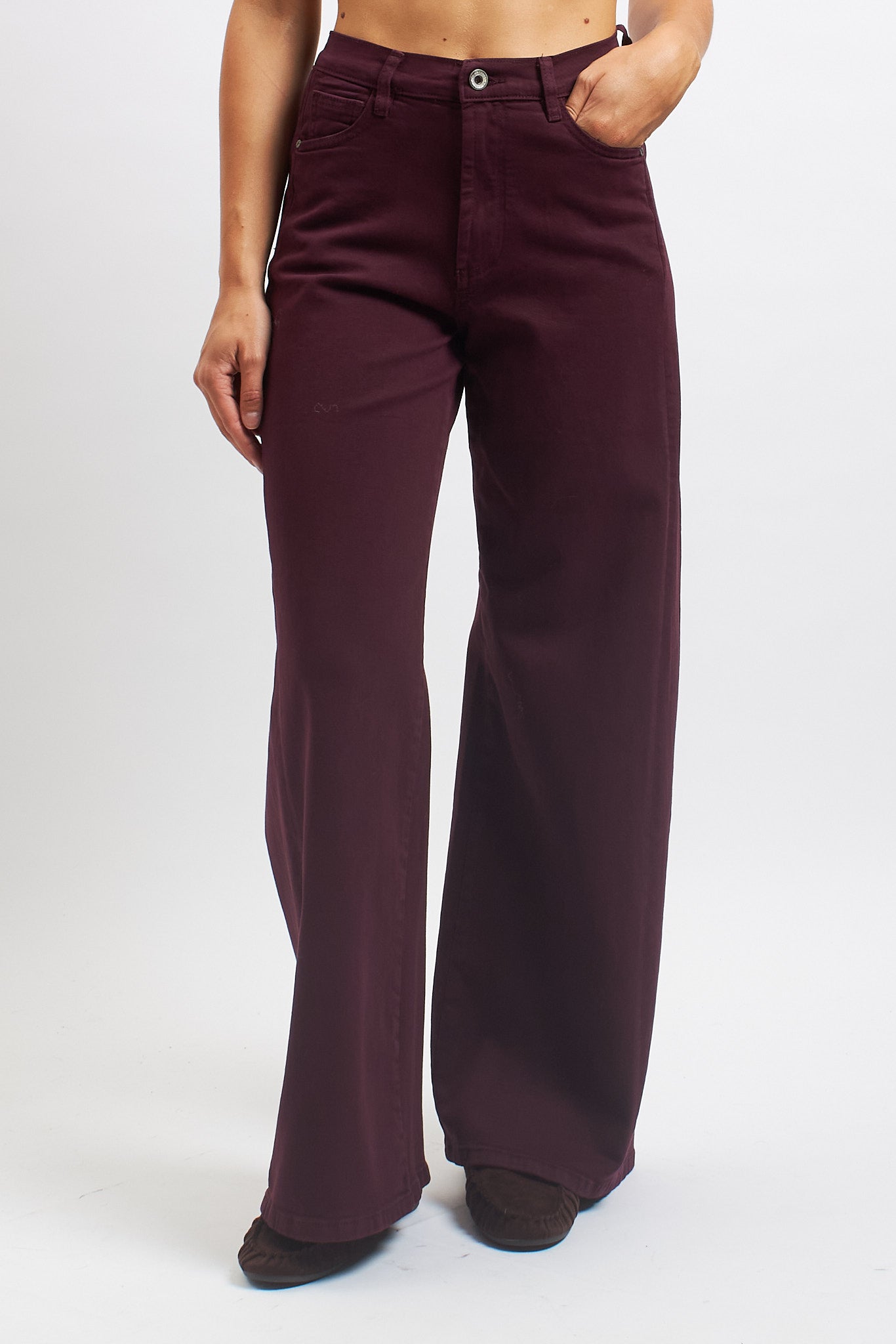 Pantalone wide leg in cotone